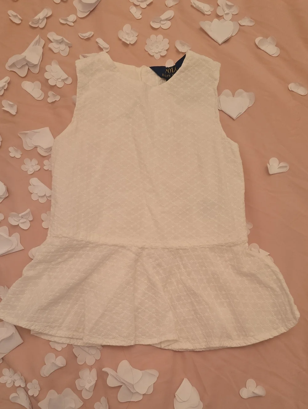 Ralph Lauren White Sleeveless Peplum Tank